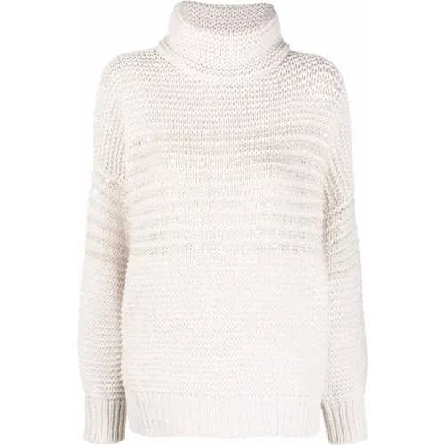 Sequin Turtleneck , female, Sizes: M - BRUNELLO CUCINELLI - Modalova