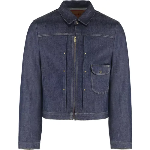Denim Jackets, male, , Size: M Denim Jacket with Contrast Stitching - Moorer - Modalova