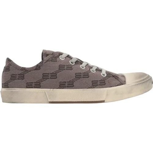 Grey Jacquard Low-Top Sneakers with BB Monogram , male, Sizes: 12 UK, 8 UK - Balenciaga - Modalova