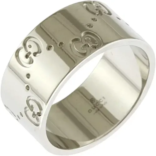 Pre-owned Jewellery, female, , Size: ONE SIZE Pre-owned White Gold rings - Gucci Vintage - Modalova