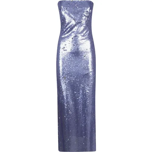 Lavendel Sequin Strapless Kleid mit Schlitz - The New Arrivals Ilkyaz Ozel - Modalova