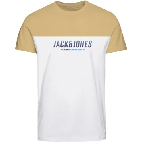 Herren Blockierendes Print T-Shirt - jack & jones - Modalova