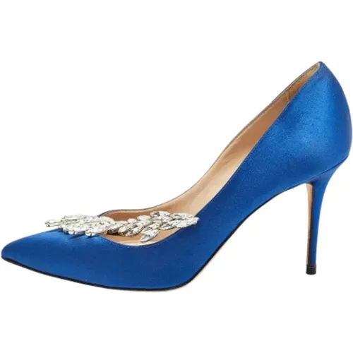 Pre-owned Pumps, female, , Size: 6 1/2 US Pre-owned Satin heels - Manolo Blahnik Pre-owned - Modalova