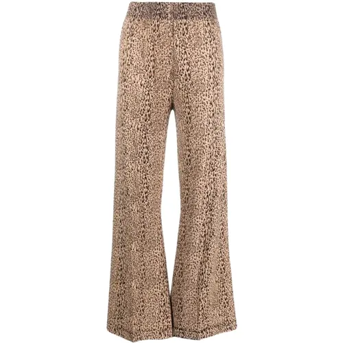 Weite Hose mit Animal-Print , Damen, Größe: XS - Twinset - Modalova