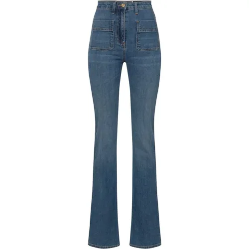 Ausgestellte Denim-Jeans für Frauen , Damen, Größe: W26 - Elisabetta Franchi - Modalova