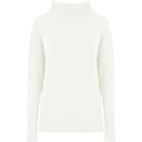 Weiße Wollpullover Gerippter Hoher Kragen , Damen, Größe: XS - Max Mara - Modalova