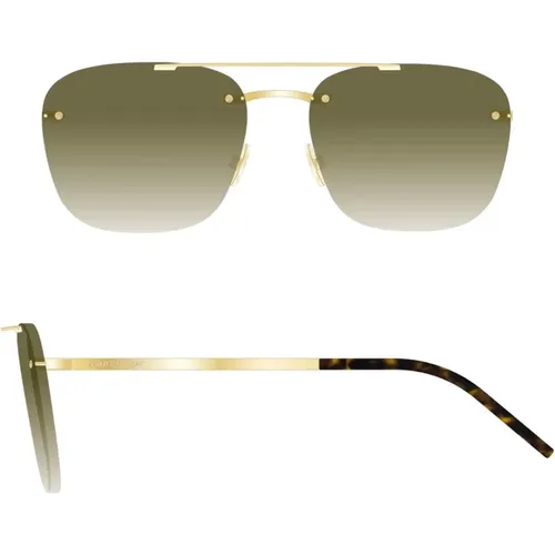 Rimless Sonnenbrille SL 309 - Glänzendes Hellgold,RIMLESS Sunglasses Gold/Brown Green,RIMLESS Sunglasses in Silver/Grey Shaded - Saint Laurent - Modalova