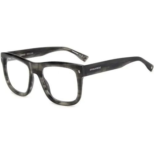 Stilvolle Horn Graue Brille , unisex, Größe: 50 MM - Dsquared2 - Modalova