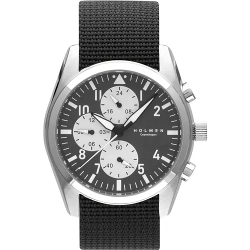 Watches, male, , Size: ONE SIZE Adventurer Chronograph Watch - Holmen Copenhagen - Modalova