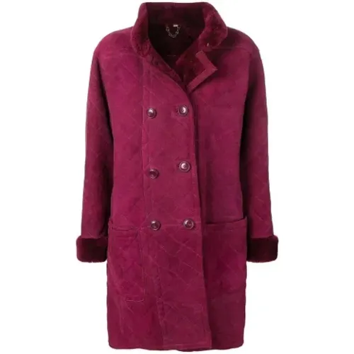 Pre-owned Coats, female, , Size: L Pre-owned Suede outerwear - Yves Saint Laurent Vintage - Modalova