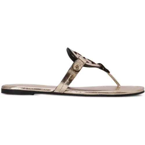 Flip Flops, female, , Size: 7 US Spark Gold Miller Sandals - TORY BURCH - Modalova