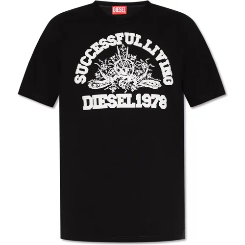 T-Justil-N1 T-Shirt mit Druck , Herren, Größe: 3XL - Diesel - Modalova