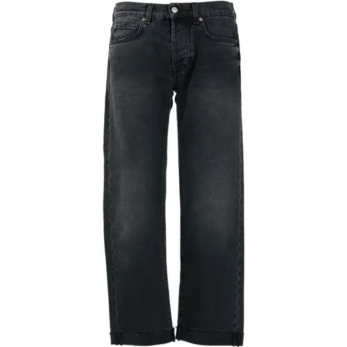 Schwarze Denim Jeans, Mid-Rise Taille, Boyfriend Fit , Damen, Größe: W29 - Roy Roger's - Modalova