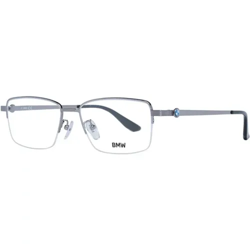 Glasses, male, , Size: ONE SIZE Silver Metal Rectangle Eyeglasses - BMW - Modalova