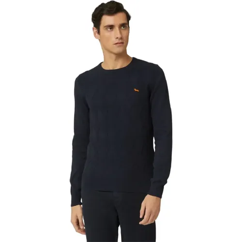 Blauer Pullover mit Diamantmuster , Herren, Größe: M - Harmont & Blaine - Modalova