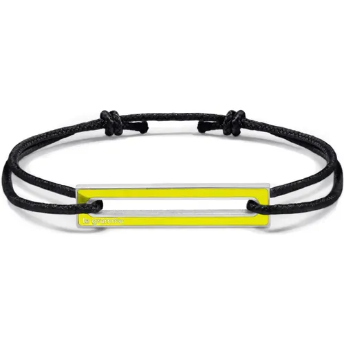 Bracelets, unisex, , Size: ONE SIZE Yellow Lacquered Cord Bracelet 1,7g - Le Gramme - Modalova