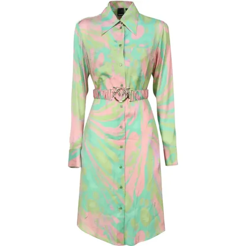 Multicolor Splash Print Dress , female, Sizes: S - pinko - Modalova