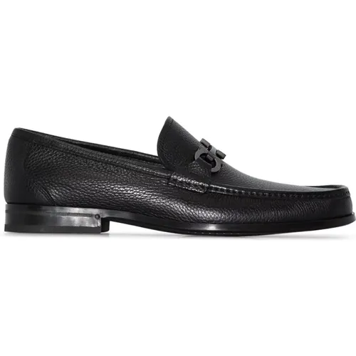 Loafers, male, , Size: 8 US Leather Loafers with Gancini Detail - Salvatore Ferragamo - Modalova