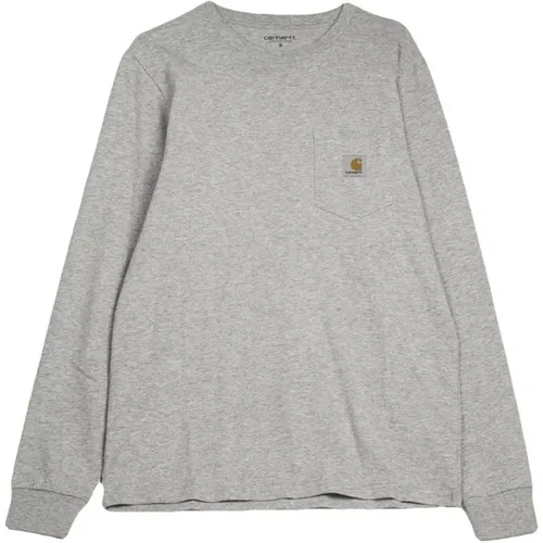 Sweatshirts, unisex, , Size: L Long Sleeve Pocket T-Shirt Grey - Carhartt WIP - Modalova