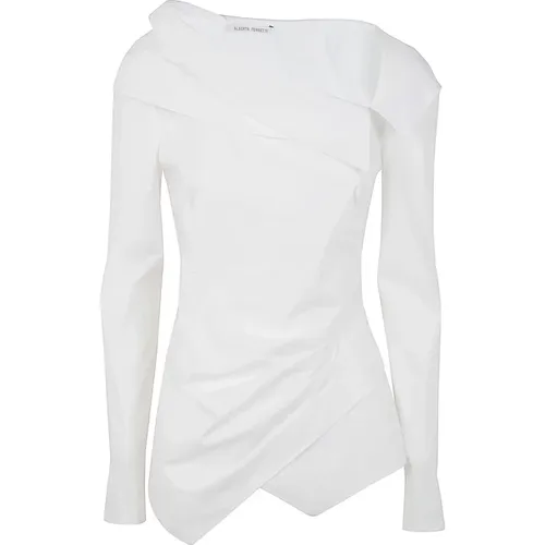 Popeline Crsossed Shirt , female, Sizes: M, S, L - alberta ferretti - Modalova