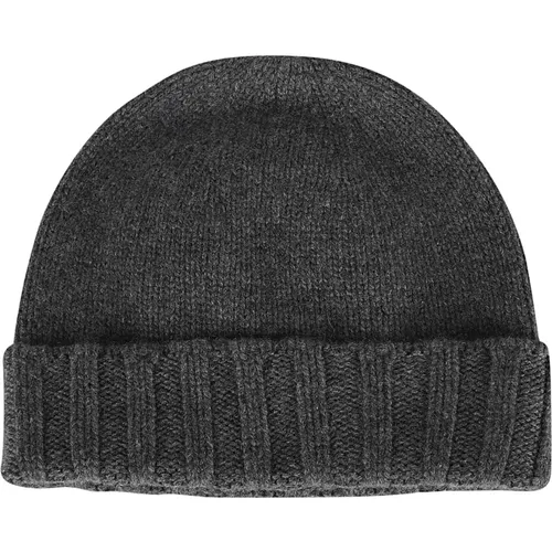 Beanies, male, , Size: 46 CM Cashmere Beanie Hat Anthracite - Drumohr - Modalova