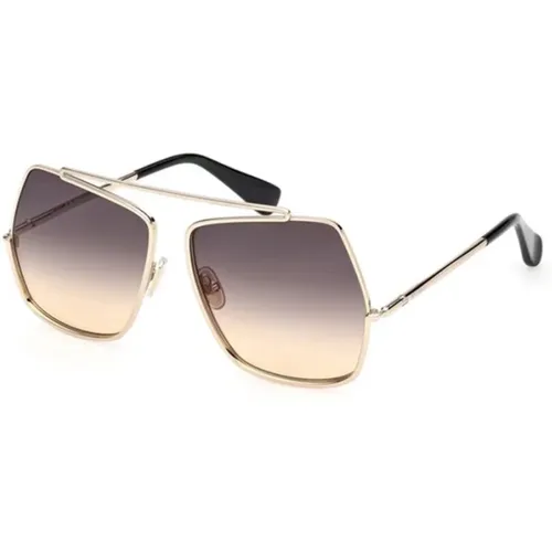 Gold Gradient Smoke Sunglasses , unisex, Sizes: 58 MM - Max Mara - Modalova