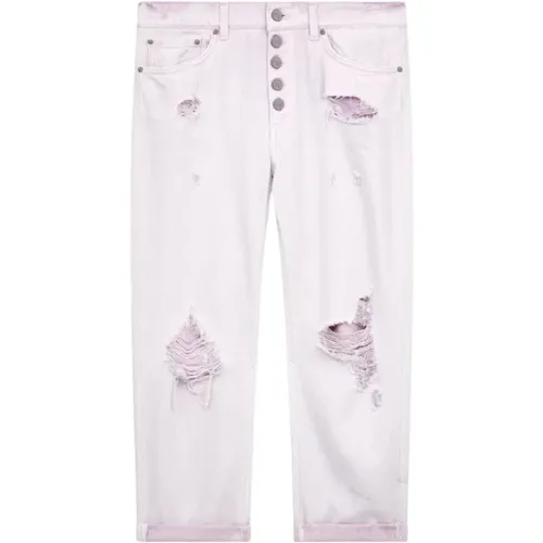 Loose Fit Bull Denim Jeans mit Juwelknöpfen , Damen, Größe: W25 - Dondup - Modalova
