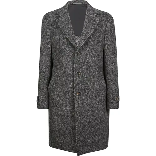 Single-Breasted Coats, male, , Size: XL Baby Alpaca Wool Coat Single-Breasted - Eleventy - Modalova