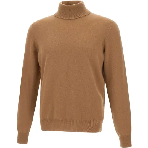 Cashmere Knitwear, male, , Size: L Cashmere Turtleneck Sweater Camel - Gran Sasso - Modalova