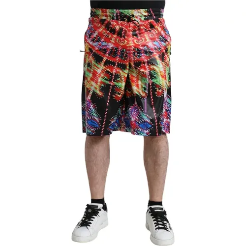 Long Shorts, male, , Size: XL Luminarie Print Bermuda Shorts - Dolce & Gabbana - Modalova