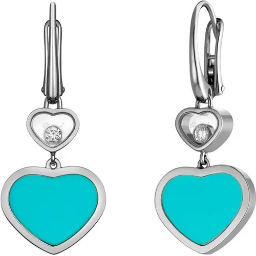 Earrings, female, , Size: ONE SIZE Happy Hearts Turquoise Earrings - Chopard - Modalova