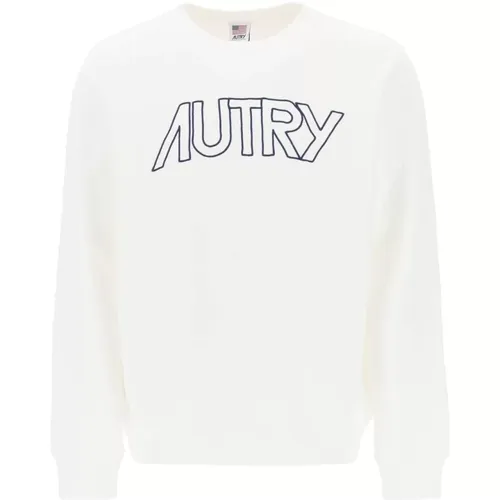 Sweatshirts, male, , Size: S Logo Embroidered Crew Neck Sweatshirt - Autry - Modalova