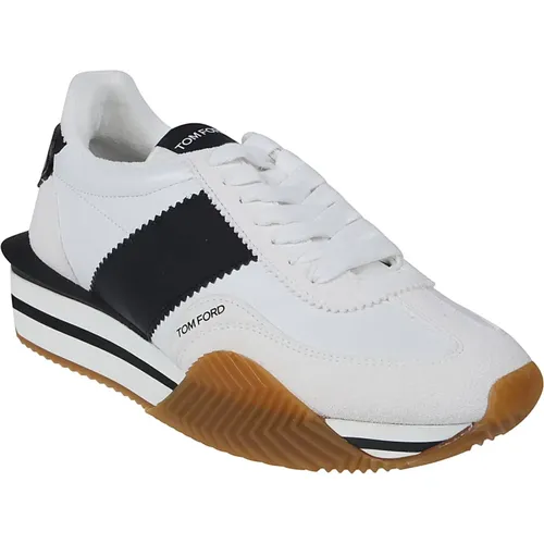 James Low Top Sneakers - Weiß/Schwarz/Creme , Herren, Größe: 40 EU - Tom Ford - Modalova