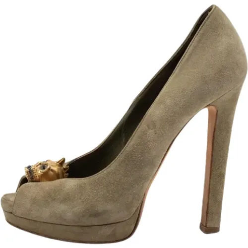 Pre-owned Pumps, female, , Size: 8 1/2 US Pre-owned Suede heels - Alexander McQueen Pre-owned - Modalova