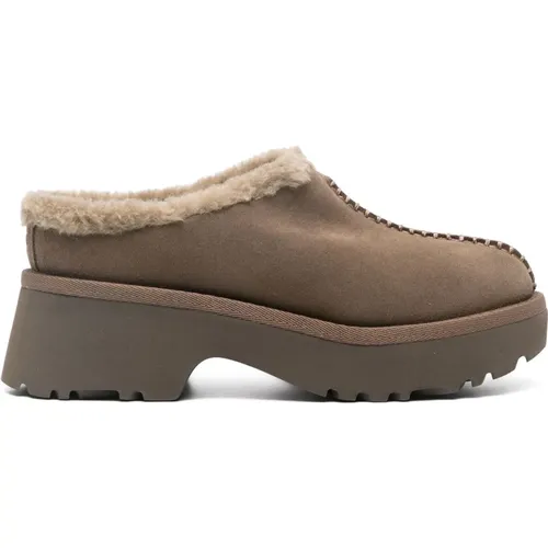 Braune Wildleder Mules mit Faux-Fur Futter , Damen, Größe: 38 EU - Ugg - Modalova