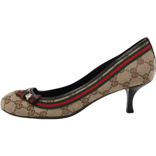 Pre-owned Canvas heels , female, Sizes: 4 UK - Gucci Vintage - Modalova