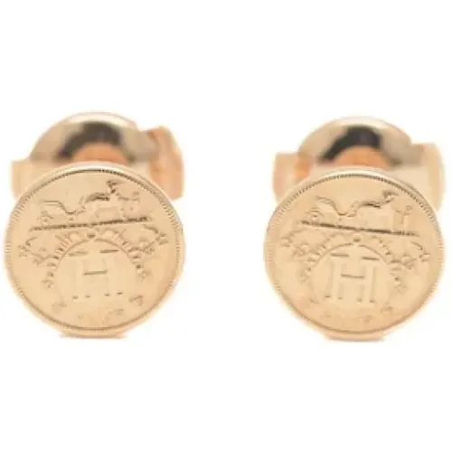 Pre-owned Jewellery, female, , Size: ONE SIZE Pre-owned Rose Gold earrings - Hermès Vintage - Modalova