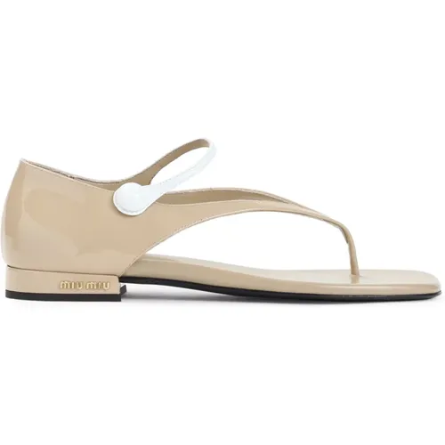 MIU MIU Leather Sandals | Modalova