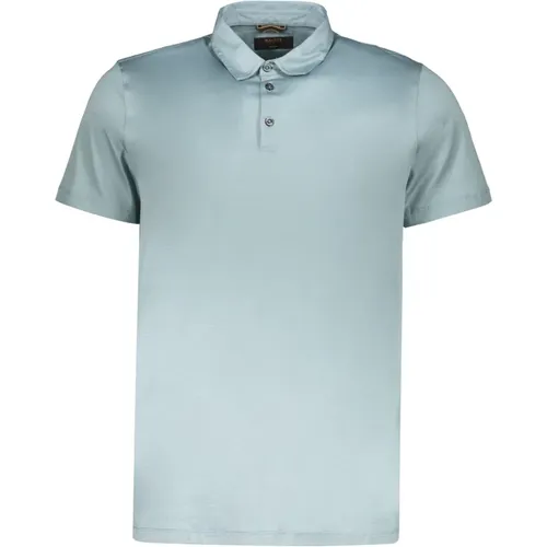 Polo Shirts, male, , Size: L Cotton Polo Shirt with Nacre Buttons - Moorer - Modalova
