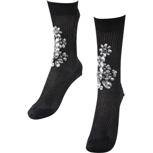 Socks, female, , Size: S Jeweled Socks for Women - Dolce & Gabbana - Modalova