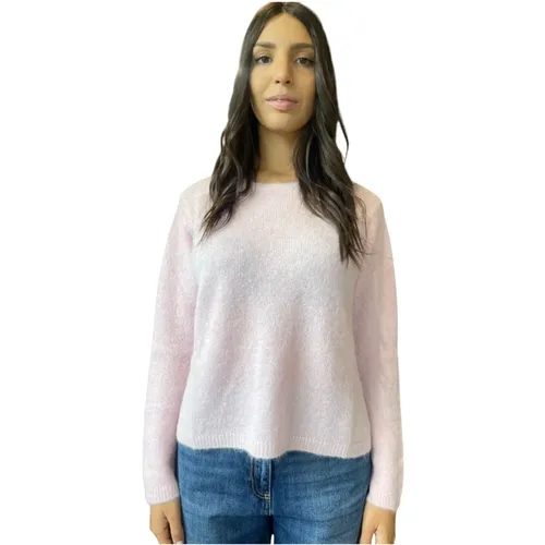 Weicher Alpaka Rundhalsausschnitt Pullover Rosa , Damen, Größe: L - Kangra - Modalova