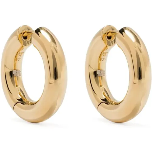 Earrings, male, , Size: M Gold-Plated Hoop Earrings - Tom Wood - Modalova