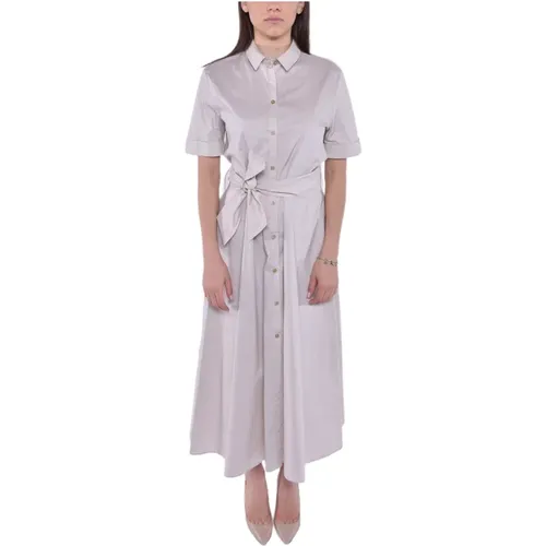 Popeline Hemdkleid mit Gürtel , Damen, Größe: L - Woolrich - Modalova