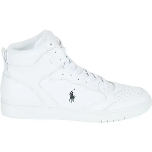 Weiße Leder Logo Sneakers , Herren, Größe: 43 EU - Ralph Lauren - Modalova