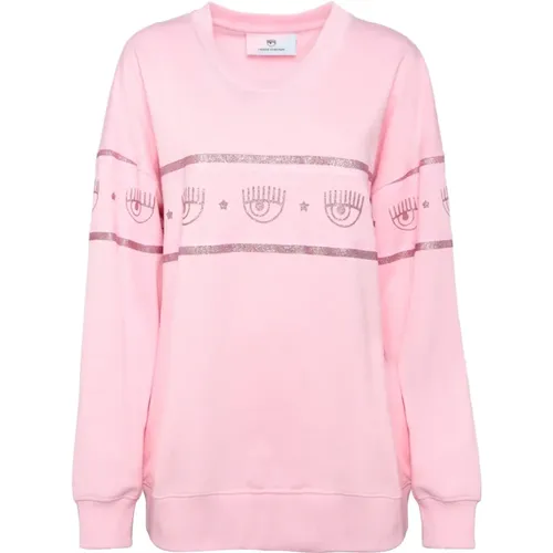 Sweatshirt With Glitter Logomania , female, Sizes: S, 2XS, XS, M - Chiara Ferragni Collection - Modalova