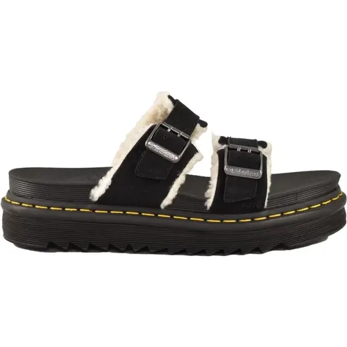 Sliders, male, , Size: 9 US Leather Sandal with Rubber Sole - Dr. Martens - Modalova