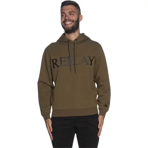 Hoodie , Herren, Größe: M - Replay - Modalova