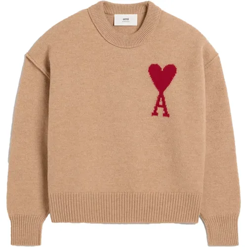 Intarsia Knit Sweater , male, Sizes: M, S, XL, L - Ami Paris - Modalova