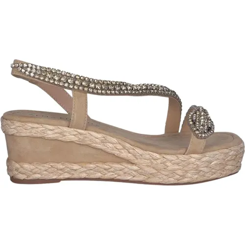 Snake Wedge Sandal with Embellishments , female, Sizes: 5 UK, 7 UK, 6 UK, 9 UK - Alma en Pena - Modalova