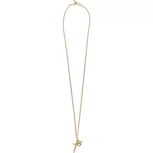 Necklaces, unisex, , Size: ONE SIZE Gold Cross Crest Necklace Jewelry - Emanuele Bicocchi - Modalova